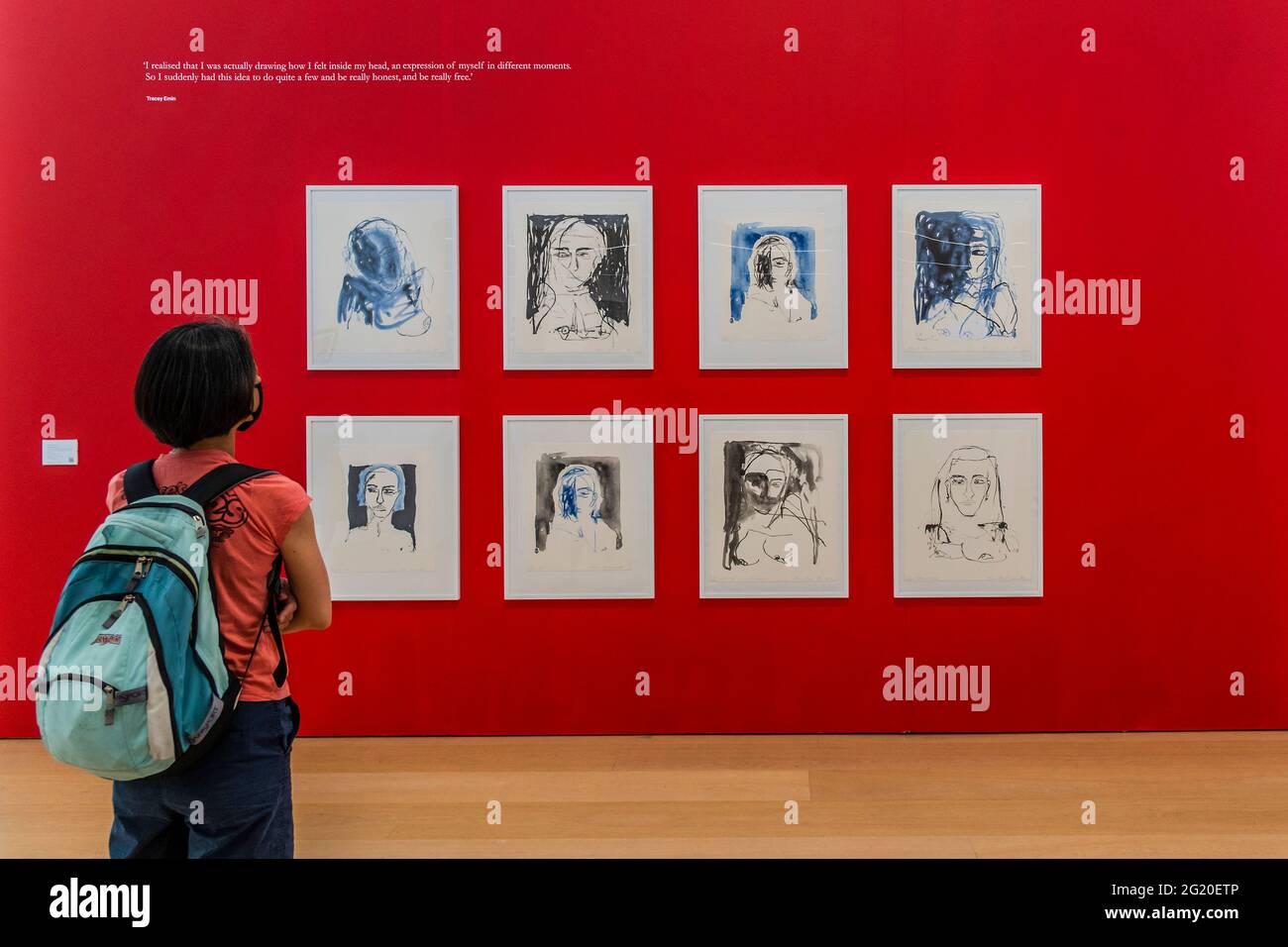 Londra, Regno Unito. 6 Giugno 2021. Tracey Emin, queste sensazioni erano vere, 2020, il set completo di otto litografie, tutte firmate, intitolate, datate e numerate 13/50 in matita, stima £30,000 - 50,000 - il tempo di sole e London Gallery Weekend mette in mostra un sacco di visitatori - pubblico visione della collezione delle edizioni in vendita a Pillips, Londra. Credit: Guy Bell/Alamy Live News Foto Stock