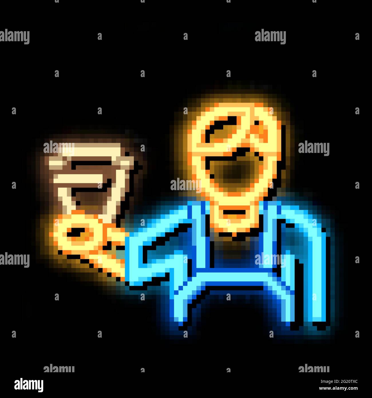 illustrazione dell'icona del bagliore al neon del vasaio pronto all'uso Illustrazione Vettoriale