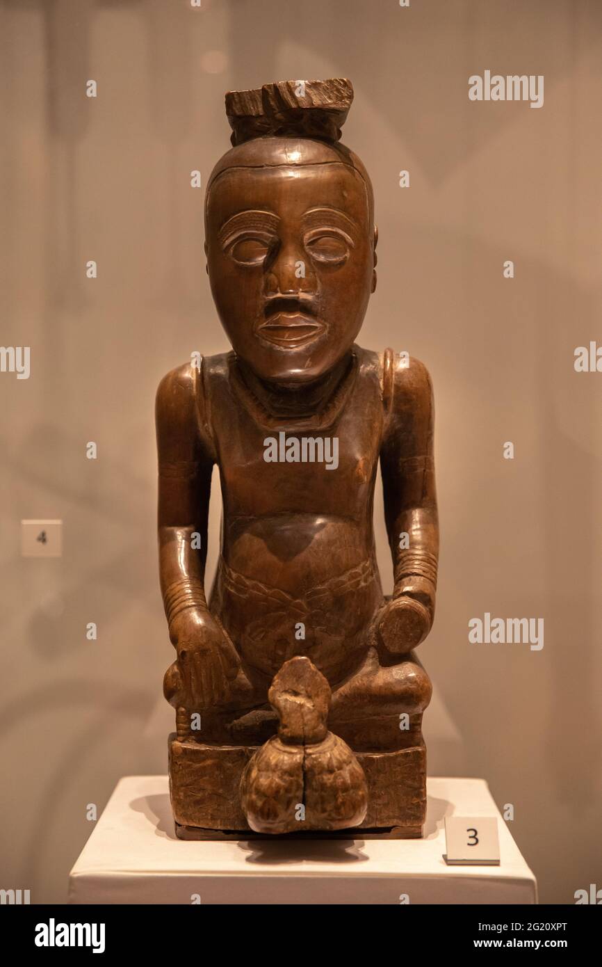 Scultura Ndop, il British Museum, Londra UK Foto Stock