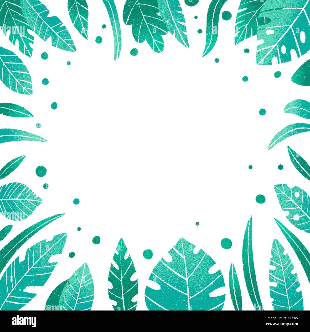 Sfondi cartoni animati estivi con cornici o bordi fatti di foglie di palma  tropicali verdi o giungla fogliame esotico e luogo per il testo. Colori di  stagione Foto stock - Alamy