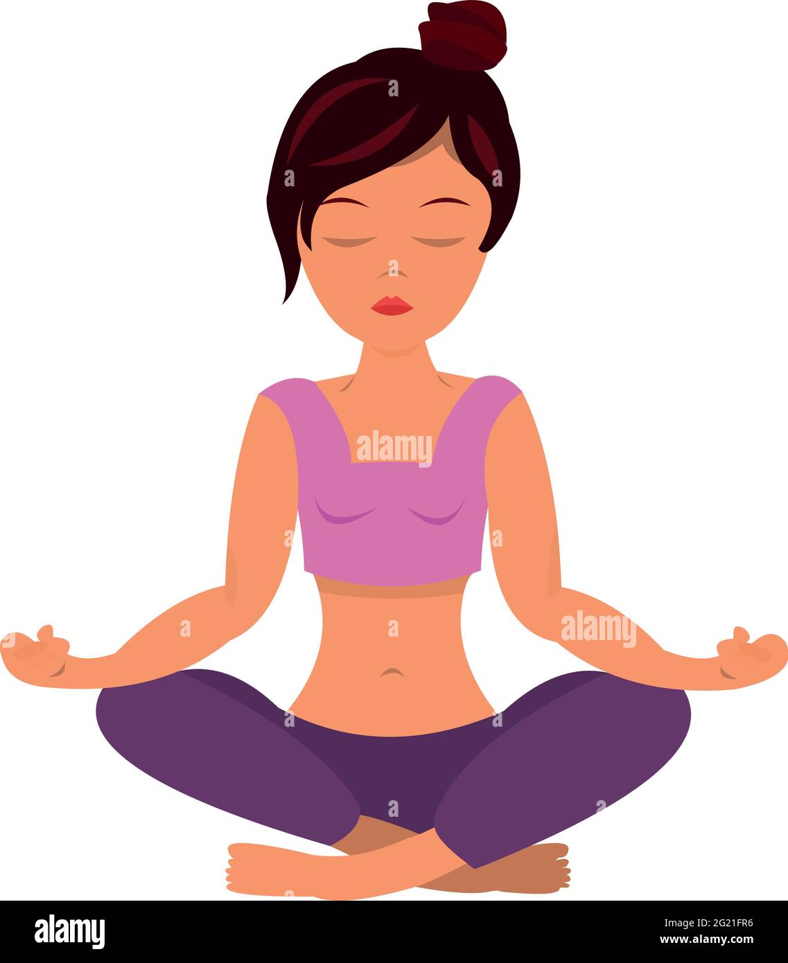 Illustrazione vettoriale di una donna che fa yoga Illustrazione Vettoriale