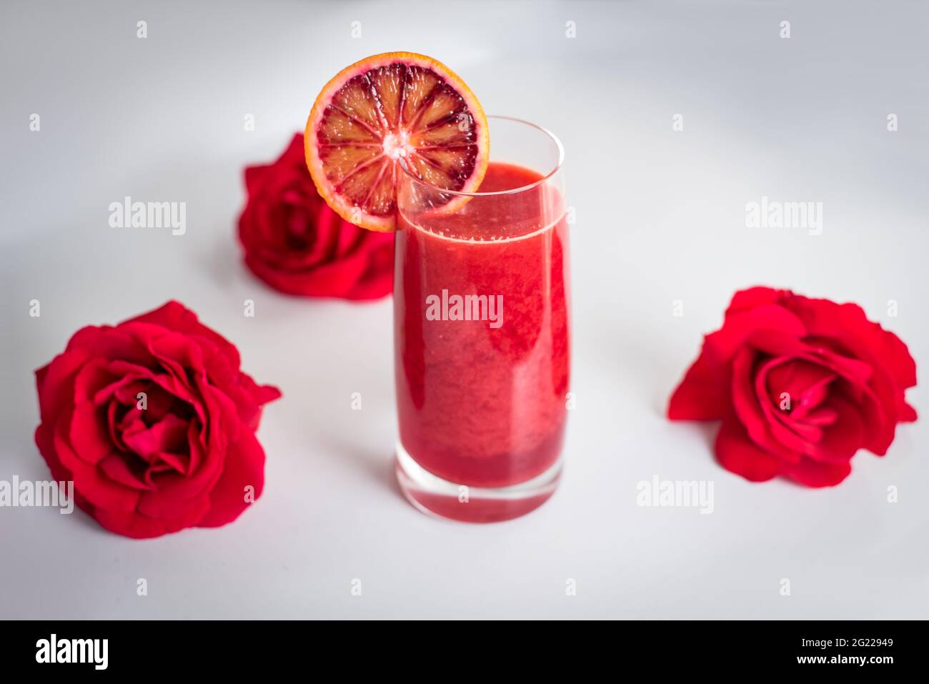 Succo d'arancia rosso Foto Stock