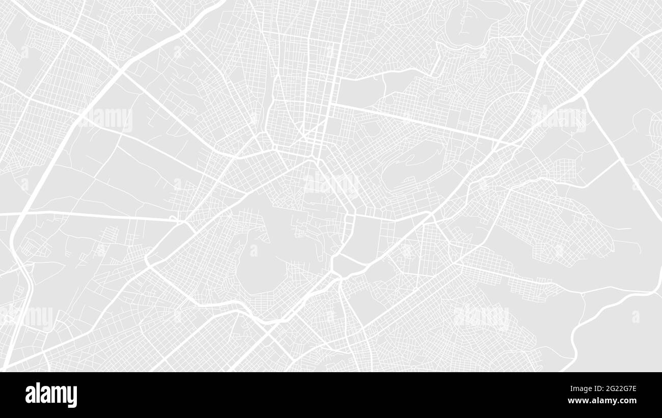 Bianco e grigio chiaro Athens Mappa vettoriale dell'area della città, strade e cartografia dell'acqua. Formato widescreen, design piatto digitale st Illustrazione Vettoriale