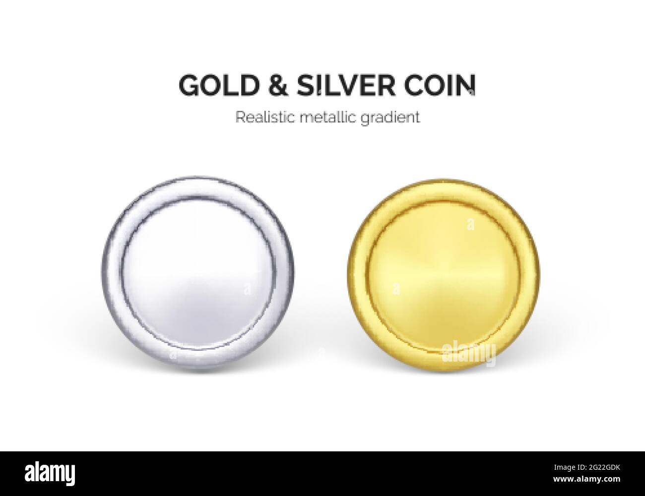 Una moneta in argento e oro. Illustrazione commerciale e finanziaria. Vettore Illustrazione Vettoriale