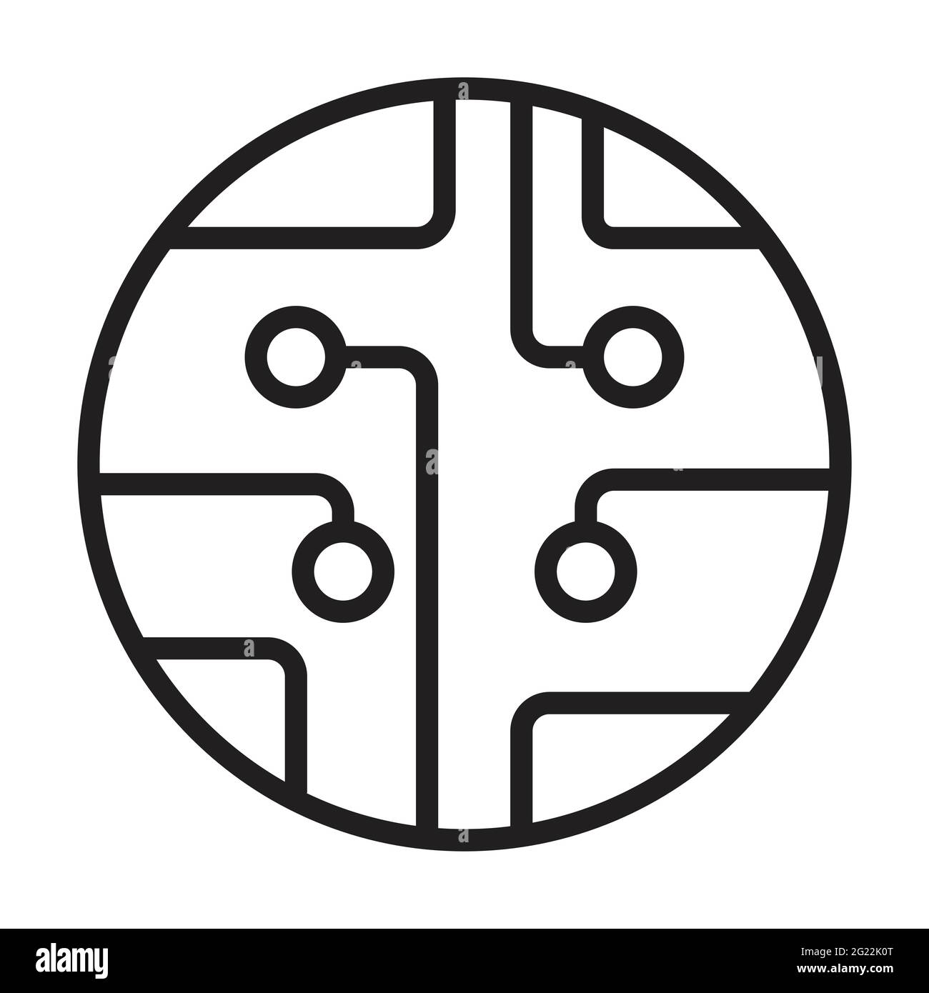 Scheda a circuito stampato, vettore di icone del contorno della tecnologia. Per la progettazione di siti Web, logo, app, interfaccia utente. Illustrazione vettoriale Illustrazione Vettoriale