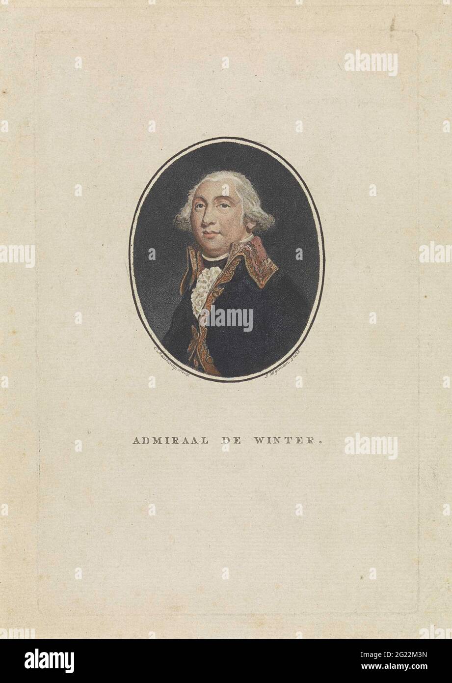Ritratto di Jan Willem de Winter. Ritratto di Jan Willem de Winter, ammiraglio e capitano della flotta olandese. Foto Stock