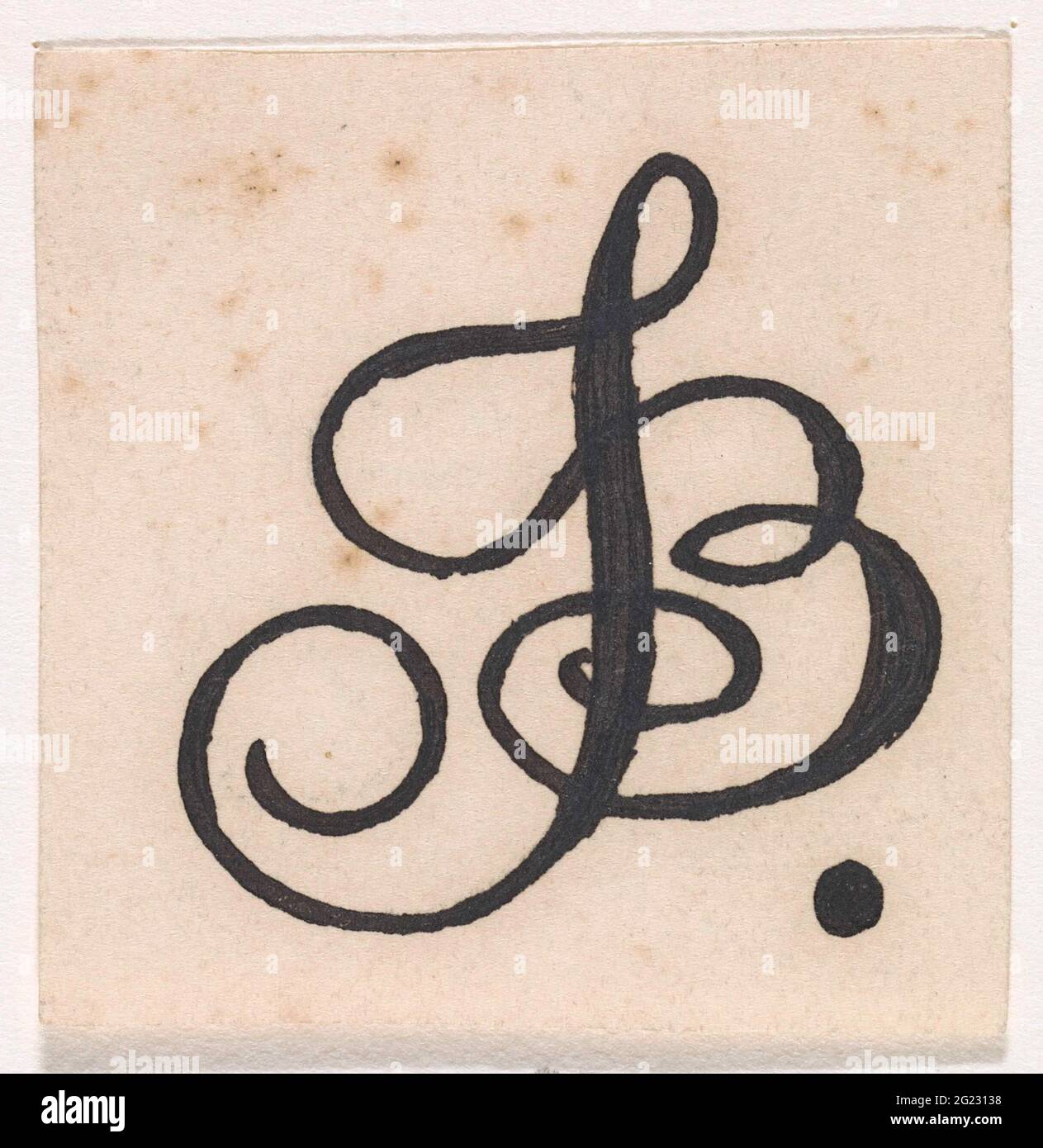 Disegno di un monogramma con le lettere J e B.. Foto Stock