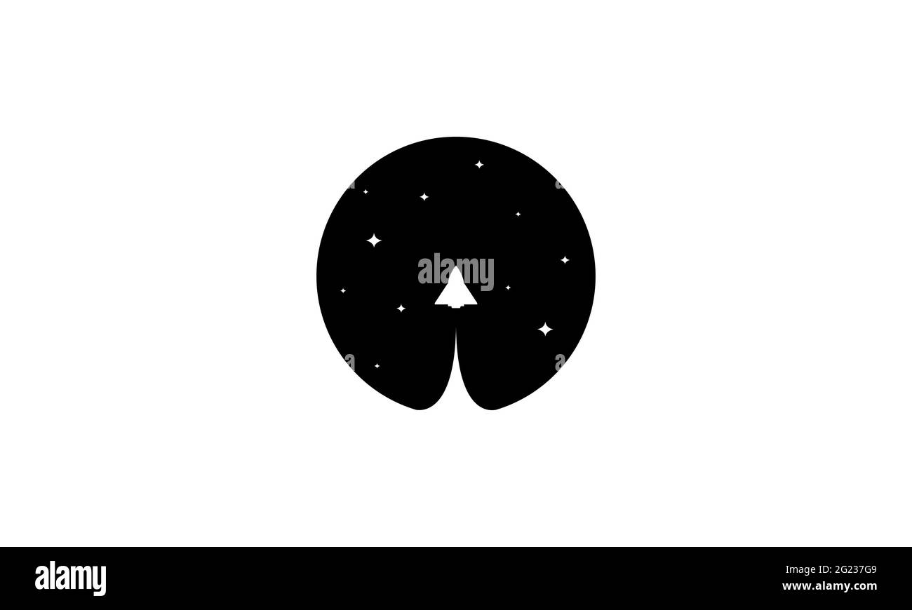 spazio notturno con logo del razzo simbolo icona vettoriale illustrazione grafica Illustrazione Vettoriale