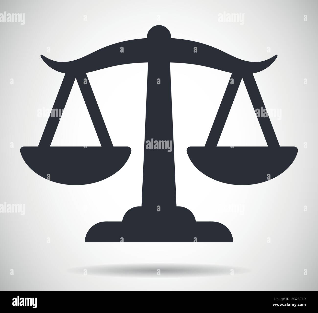 Scala l'icona vettoriale per l'equità e il simbolo grigio di bilanciamento Illustrazione Vettoriale