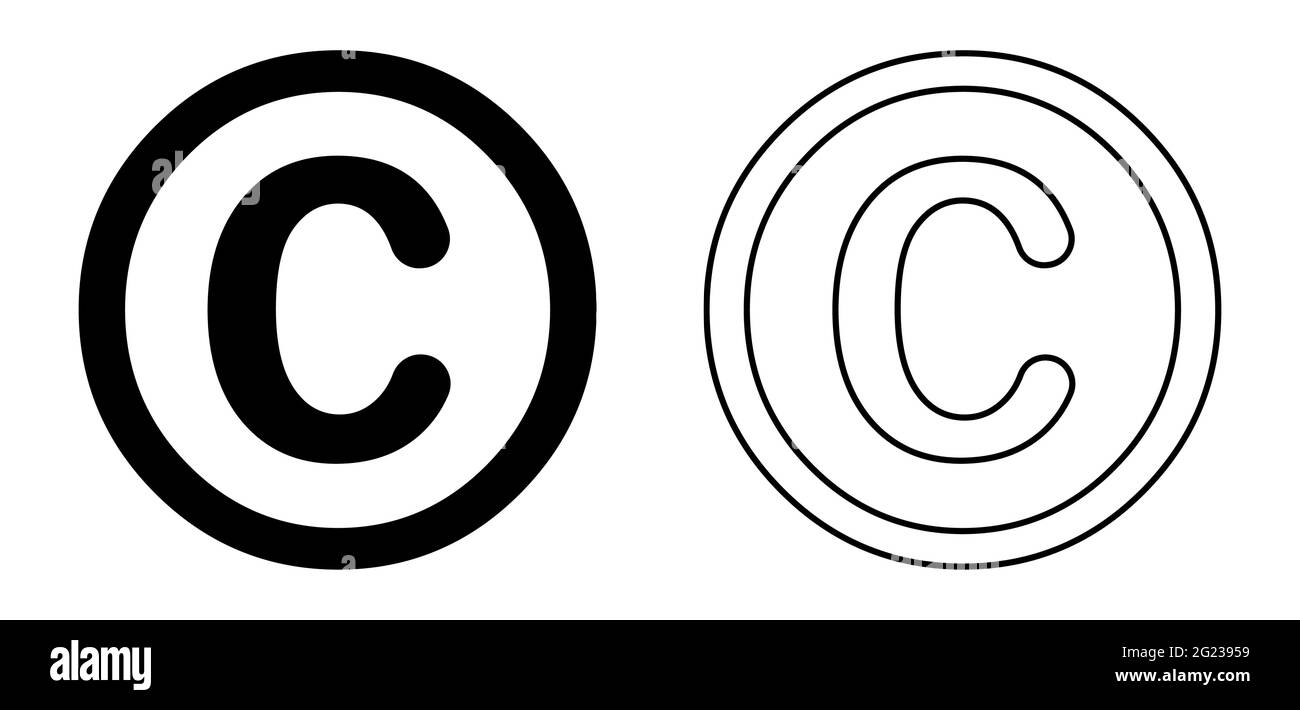 Copia licenza destra simbolo c icona illustrazione vettoriale Illustrazione Vettoriale