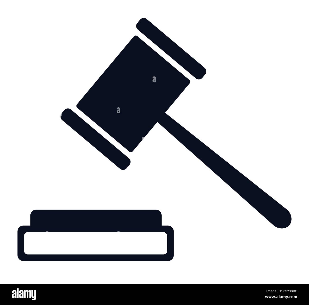 Un tribunale giudice o giustizia gavel vettore icona e martello simbolo Illustrazione Vettoriale