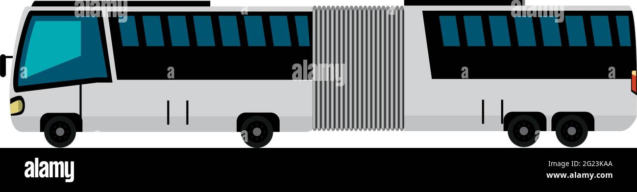 autobus articolato di grandi dimensioni Illustrazione Vettoriale