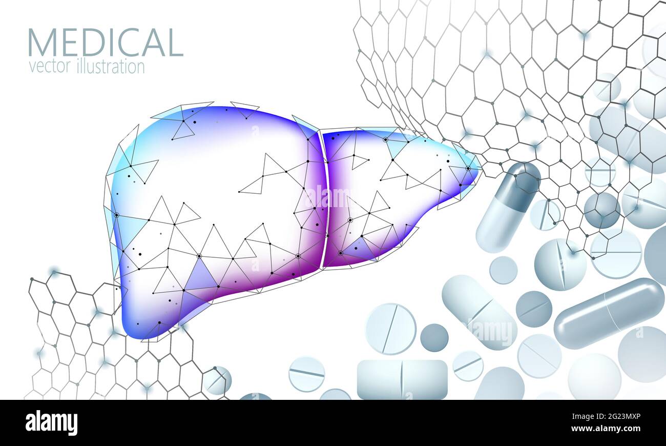 3D fegato medicina trattamento medico. Avviso di epatite la salute umana la cirrosi epatica diagnostica sistema di organi. La terapia medica digestivi virus infezione Illustrazione Vettoriale