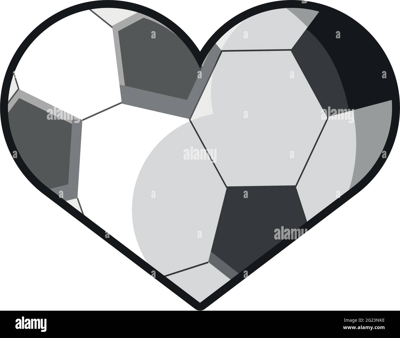 palla di calcio a forma di cuore Illustrazione Vettoriale