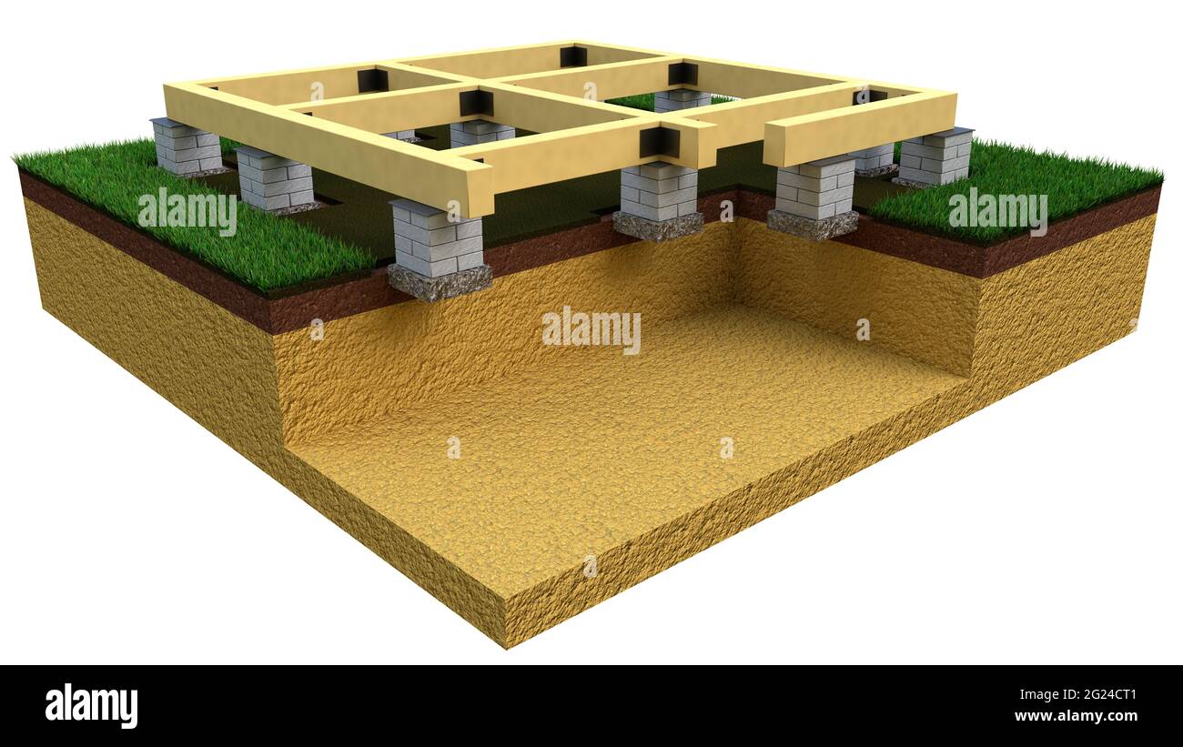 Base di base individuale - illustrazione 3D industriale di concetto isolato Foto Stock