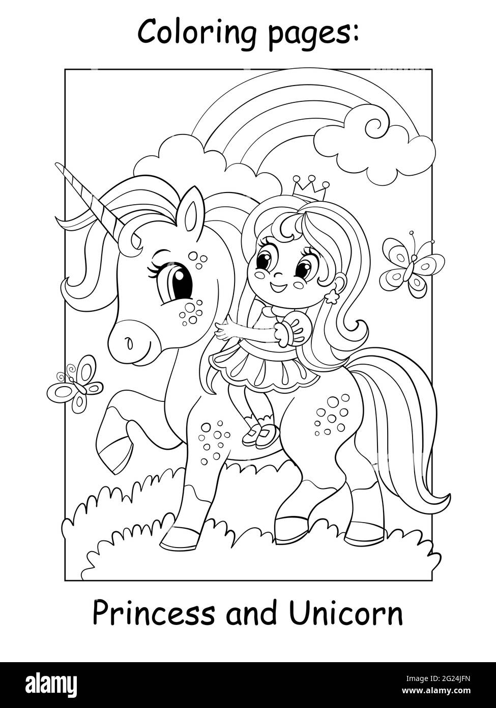 Unicorni da colorare: Libro da colorare per bambini dai 3-8 annii, Album  per piccole principesse