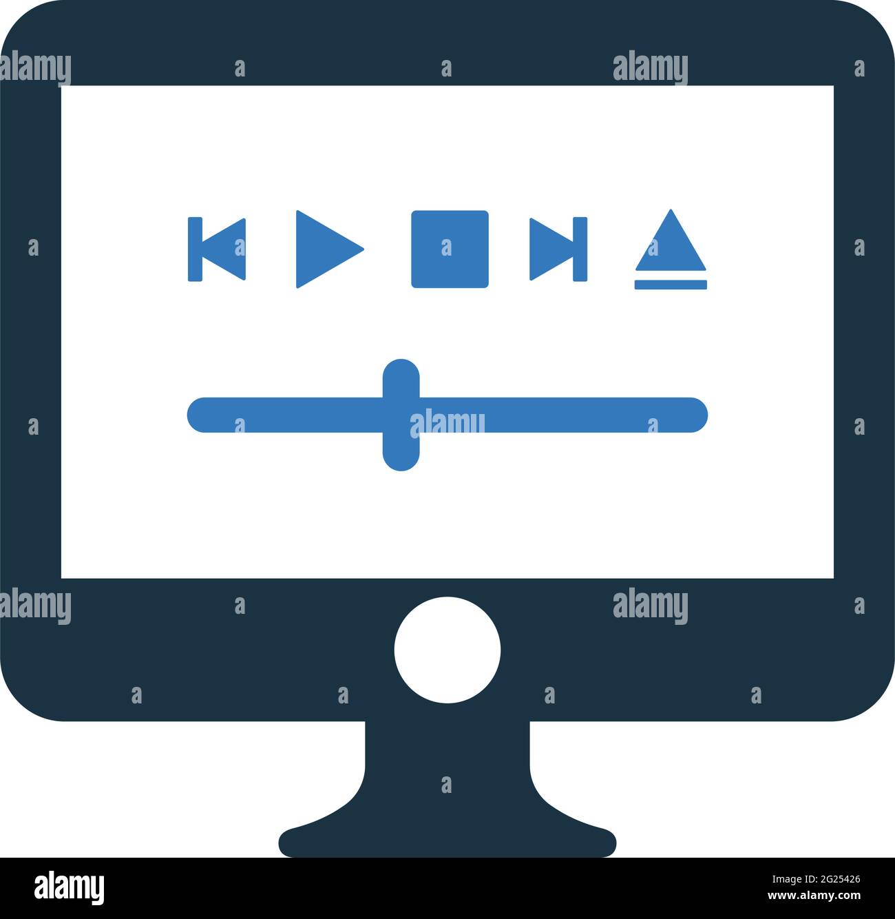 Pausa, icona dello schermo video - perfetta per la progettazione e lo sviluppo di siti Web, file stampati e presentazioni, materiali promozionali, illustrazioni Illustrazione Vettoriale