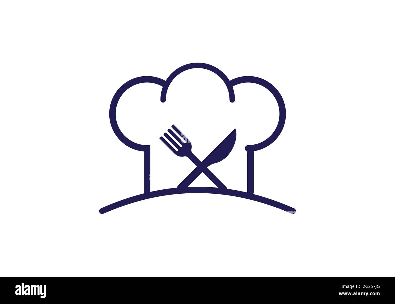 Logo Creative Chef Hat modello Vector Design Illustration. Illustrazione Vettoriale