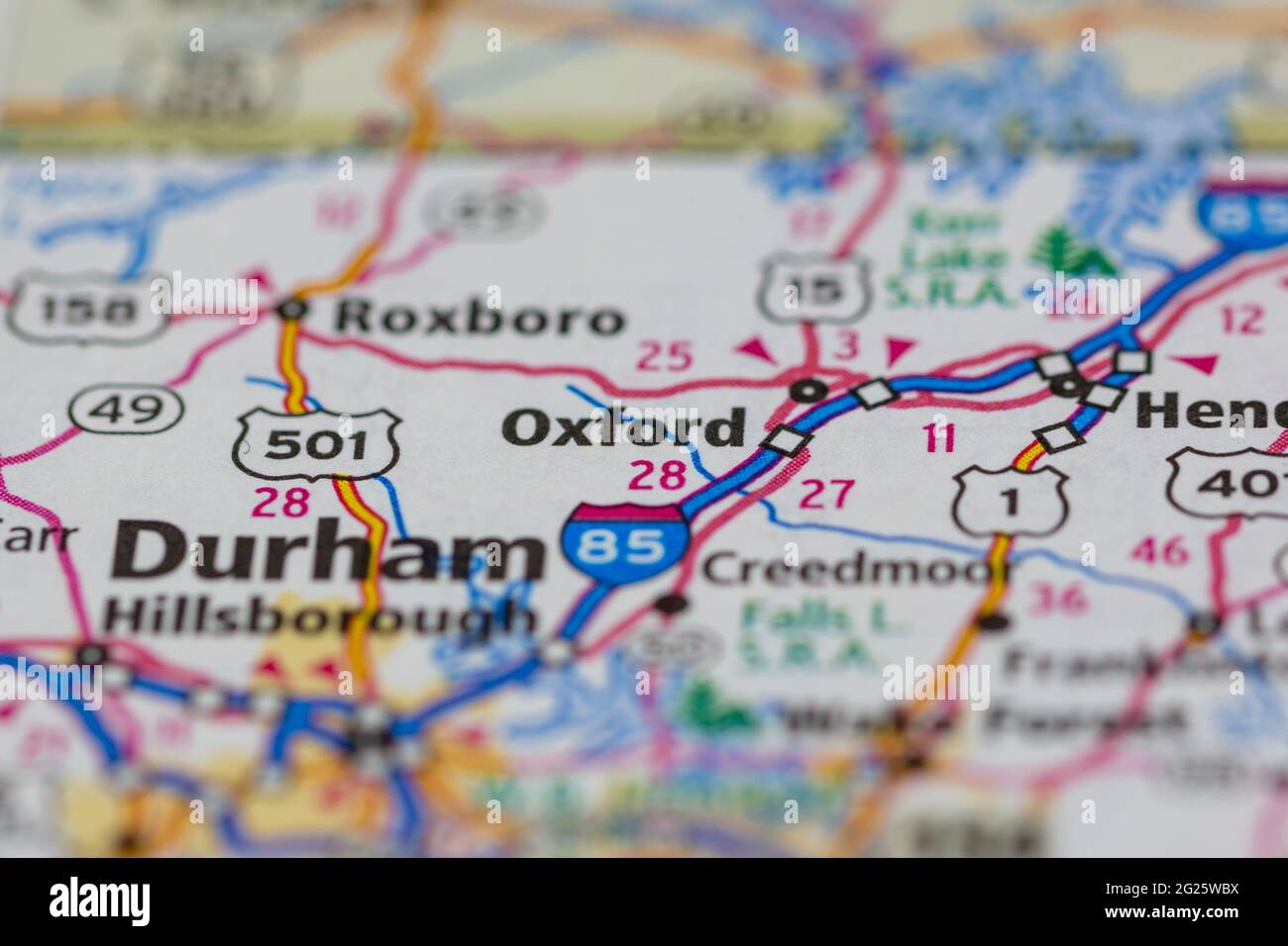 Oxford South Carolina USA visualizzata su una mappa stradale o su una mappa geografica Foto Stock