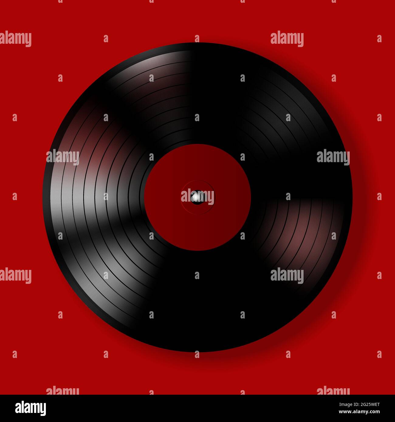Illustrazione vettoriale di un vinile rosso. Illustrazione Vettoriale