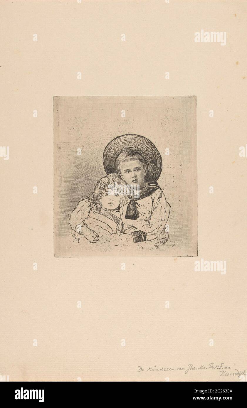 Figlio e figlia di Jonkheer Theodoro Helenus Franciscus van Riemsdijk; figli di Jhr (...) Th.H.F. Van Riemsdijk. I figli di Jonkheer Theodorus Helenus Franciscus van Riemsdijk e Jonkvreme Adriana Jacqueline Marie Loudon Foto Stock