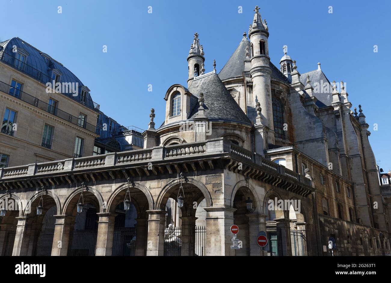 La Chiesa Protestante Oratoire è una storica chiesa protestante situata in rue Saint-Honore nel 1 ° distretto di Parigi, di fronte alla strada Foto Stock