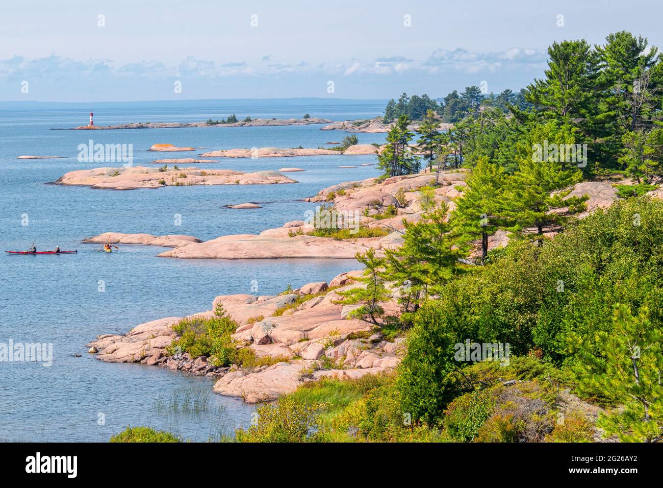 I visitatori potranno praticare attività nautiche a Georgian Bay, Killarney Provincial Park, Ontario, Canada Foto Stock