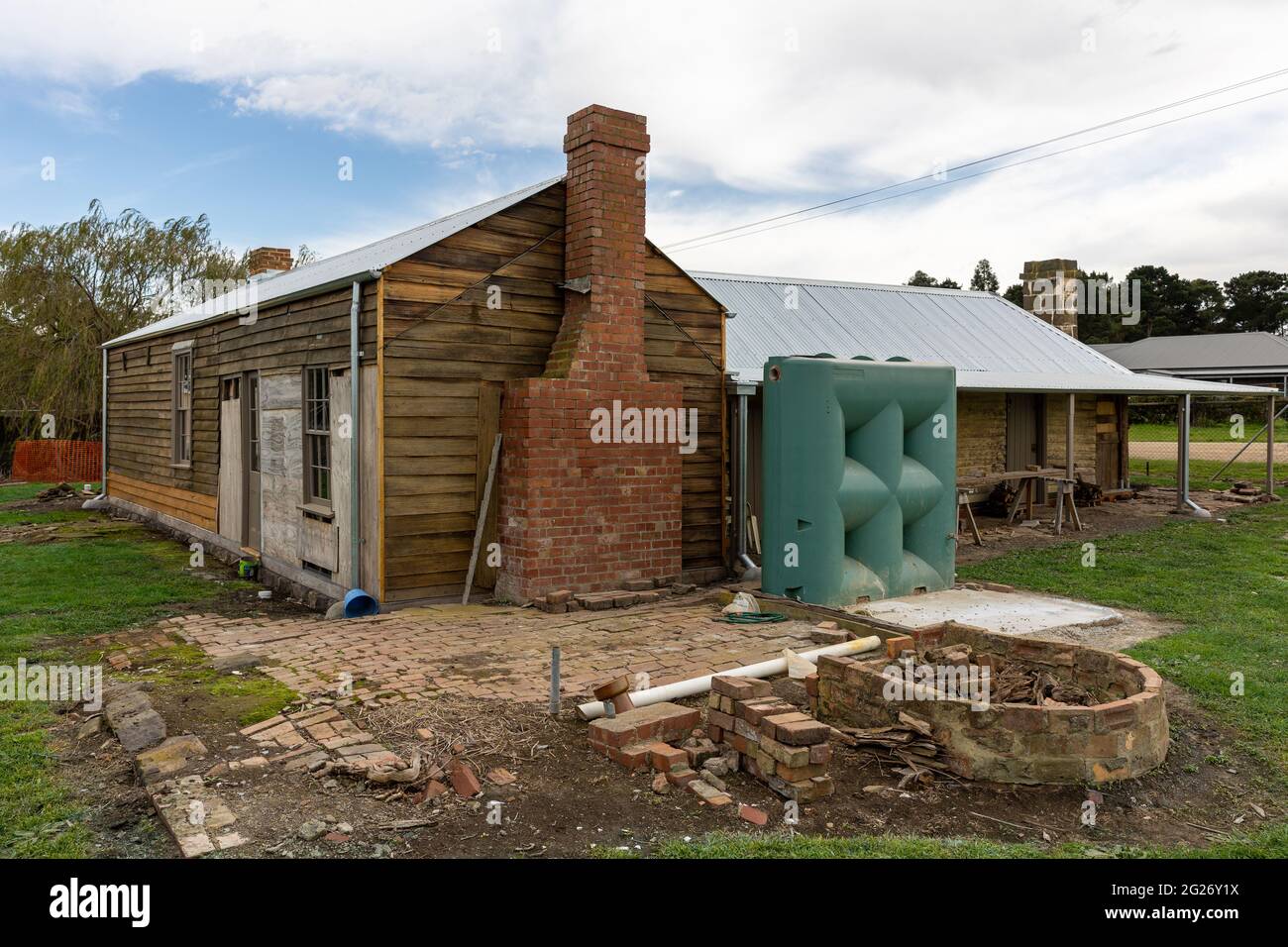 La casa d'infanzia di Bushranger Ned Kelly, Beveridge, Victoria, Australia. Foto Stock