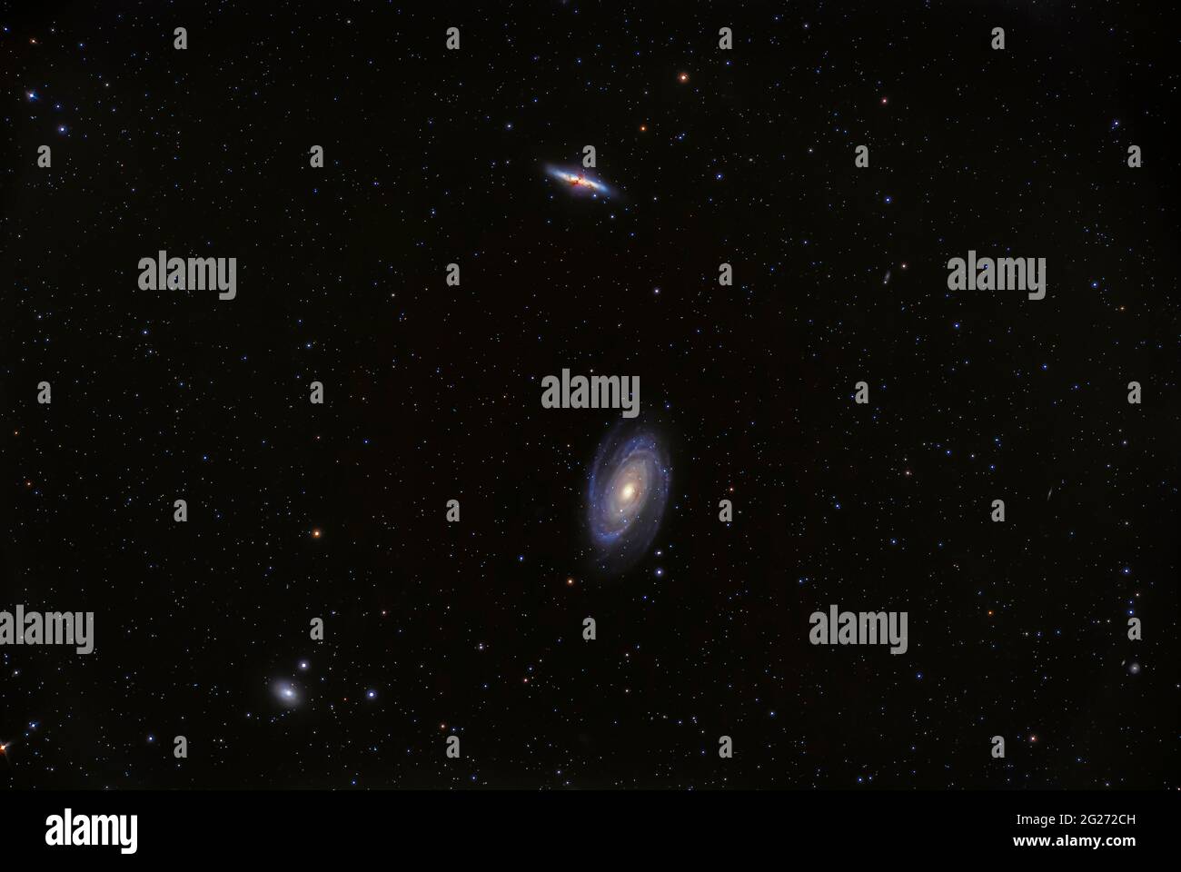 Messier 81 e Messier 82 a Ursa Major. Foto Stock
