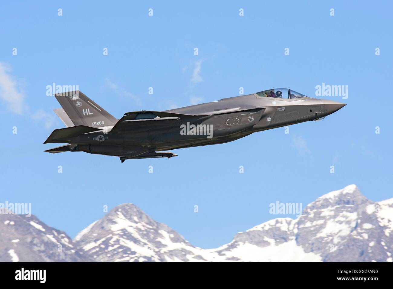 US Air Force F-35A Lightning II durante l'esercizio Cavaliere Astral ad Aviano, Italia. Foto Stock