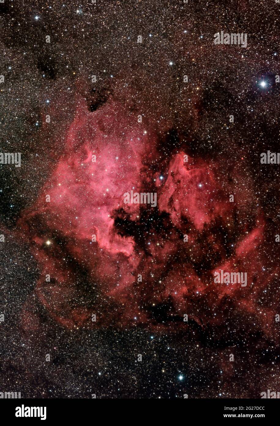 NGC 7000, la Nebula del Nord America e la Nebula Pelican. Foto Stock
