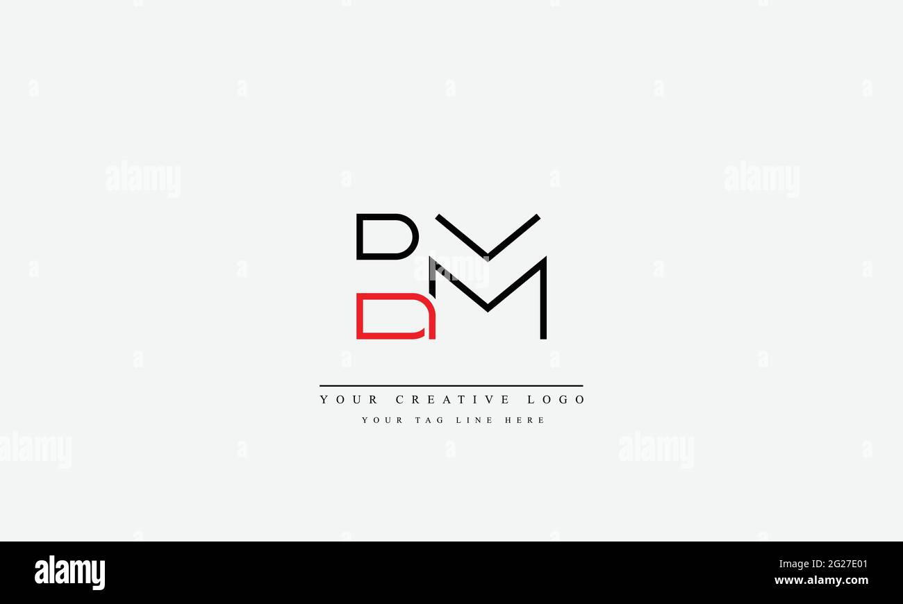 Modello monogramma del logo vettoriale astratto BM MB Illustrazione Vettoriale