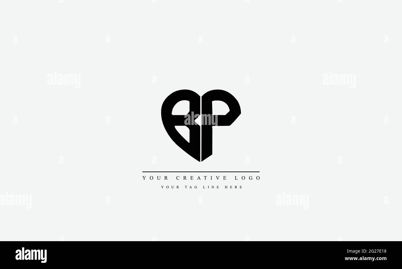 Modello monogramma del logo vettoriale astratto BP PB Illustrazione Vettoriale