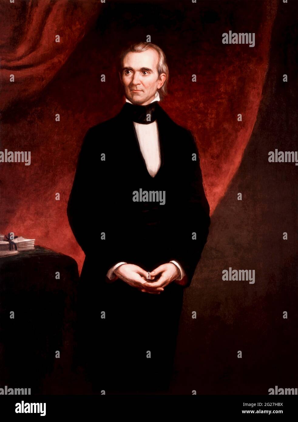 Ritratto di James Knox Polk, 11 ° presidente degli Stati Uniti che ha servito in carica dal 1845 al 1849. Foto Stock