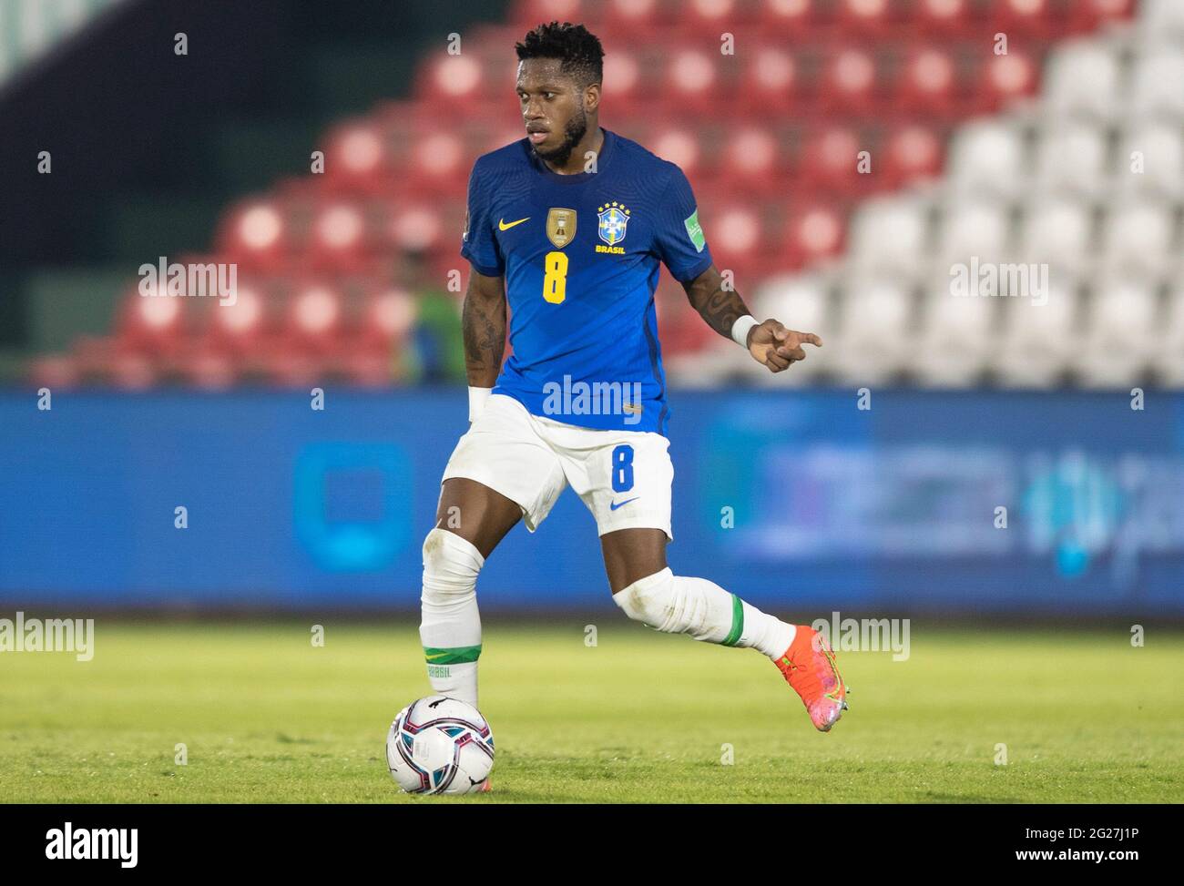 Asuncion, Paraguay. 8 giugno 2021; Defensores del Chaco Stadium, Asuncion, Paraguay; qualificazioni Coppa del mondo di calcio 2022; Paraguay contro Brasile; Fred of Brazil Credit: Action Plus Sports Images/Alamy Live News Foto Stock