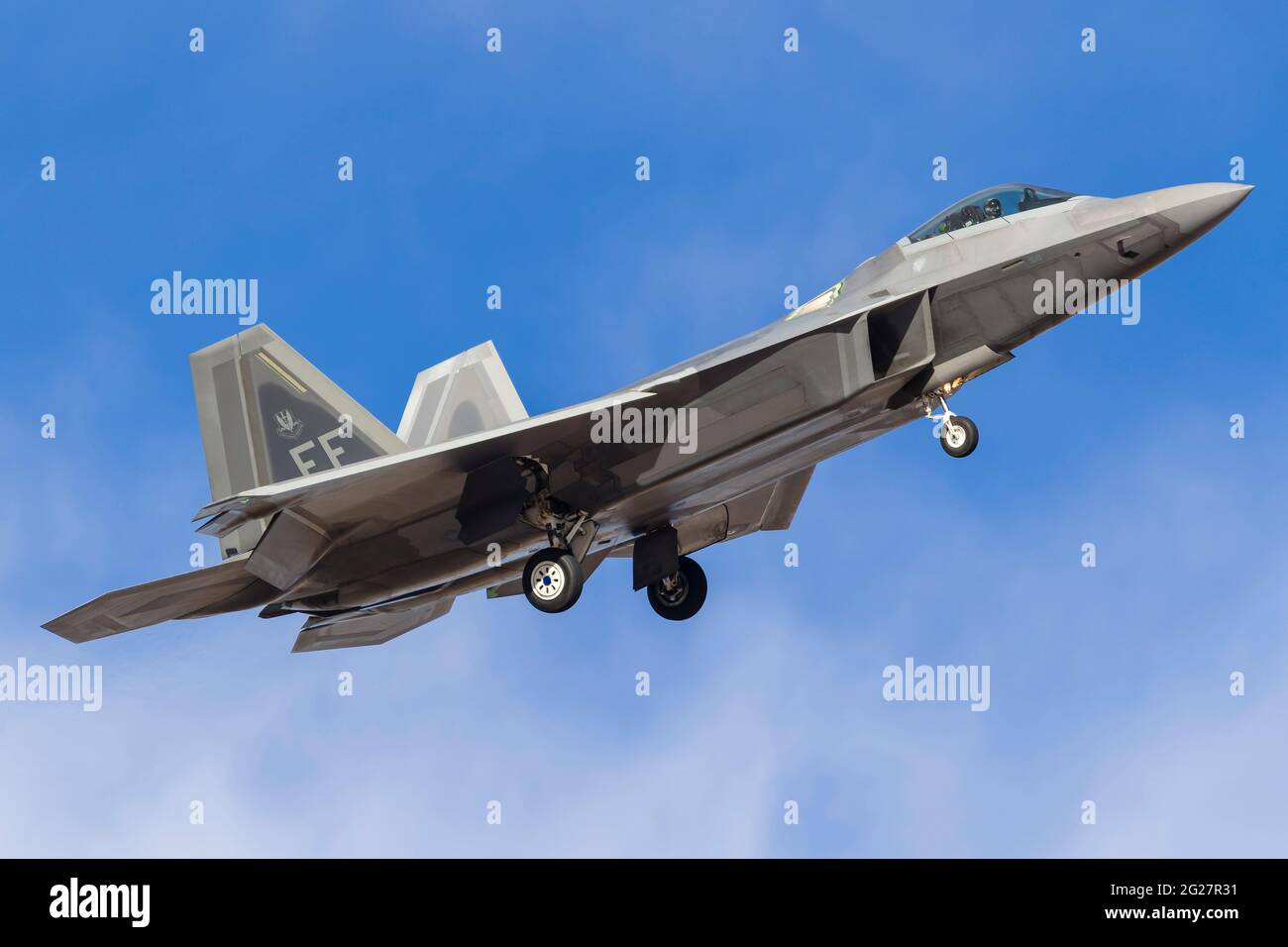 Un Raptor US Air Force F-22A. Foto Stock