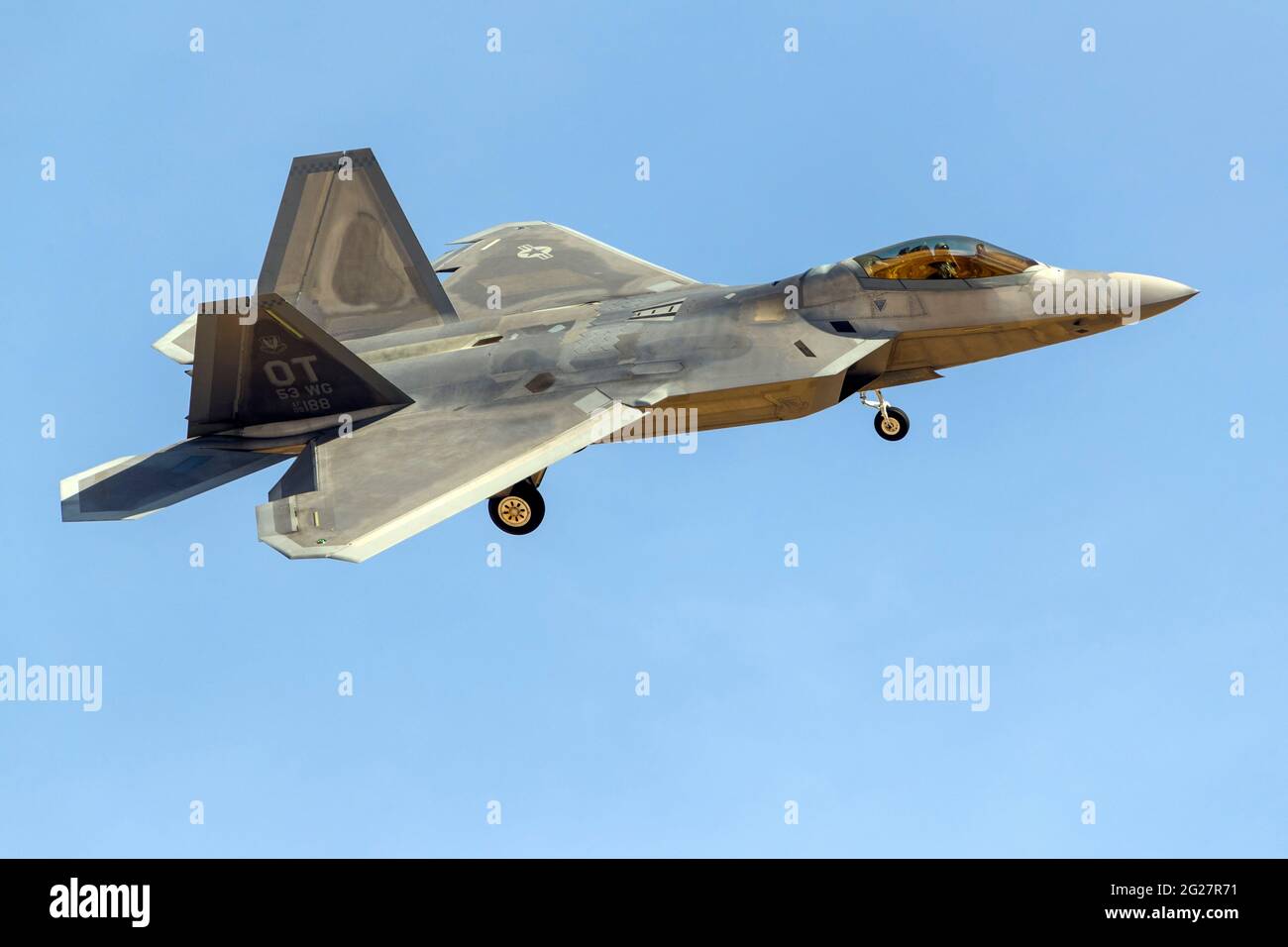 Un Raptor US Air Force F-22A. Foto Stock