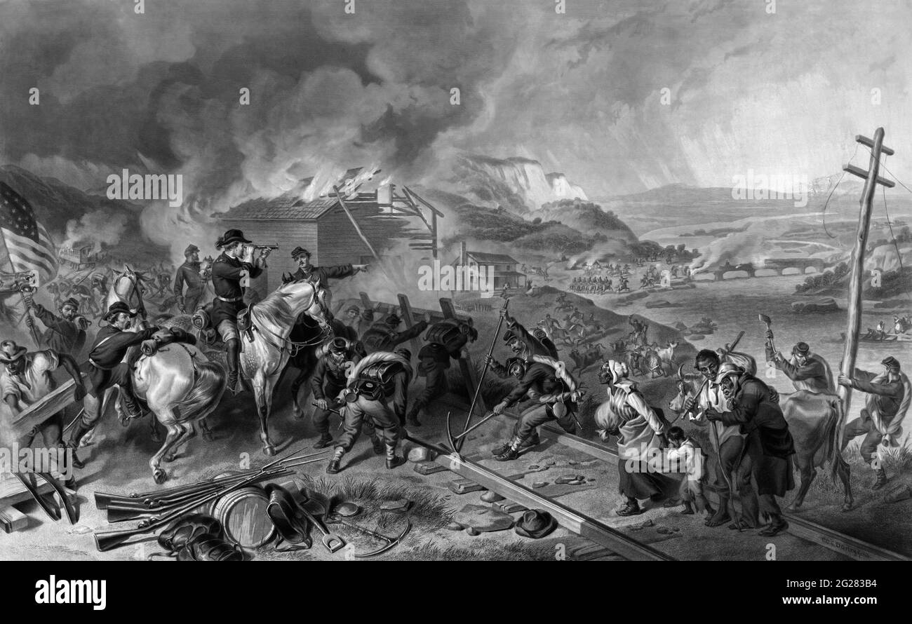 La marcia del generale William Tecumseh Sherman verso il mare, intorno al 1864 Foto Stock