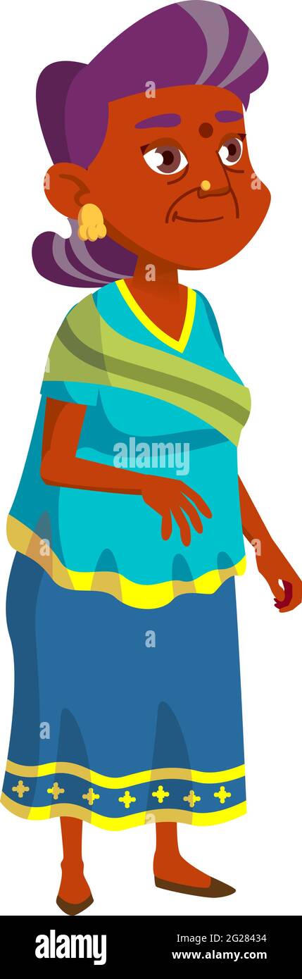 panna indiana guardando bellissimi fiori in giardino vettore cartoon Illustrazione Vettoriale