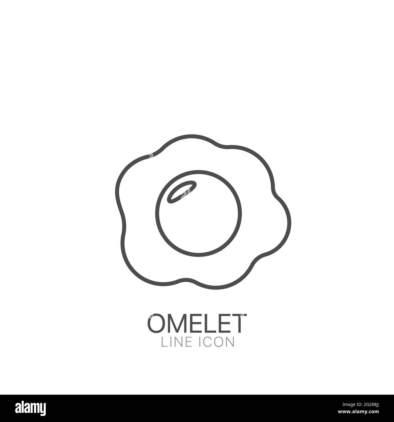 Icona omelet Outline Simple Vector. Tratto modificabile Illustrazione Vettoriale