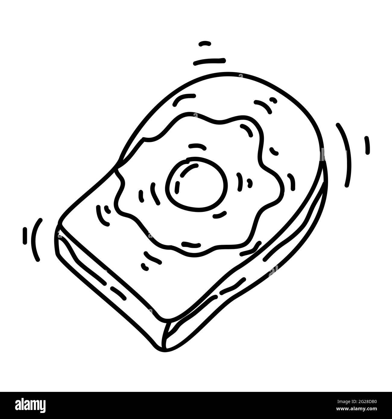 Avventura di trekking pane, viaggio, campeggio. Disegno icona disegnata a mano, contorno nero, icona vettore doodle icona Illustrazione Vettoriale