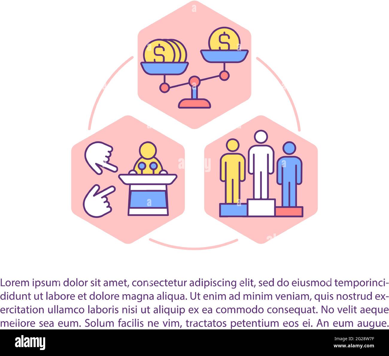 Razzismo nel mondo moderno icone di linea concettuale con testo Illustrazione Vettoriale