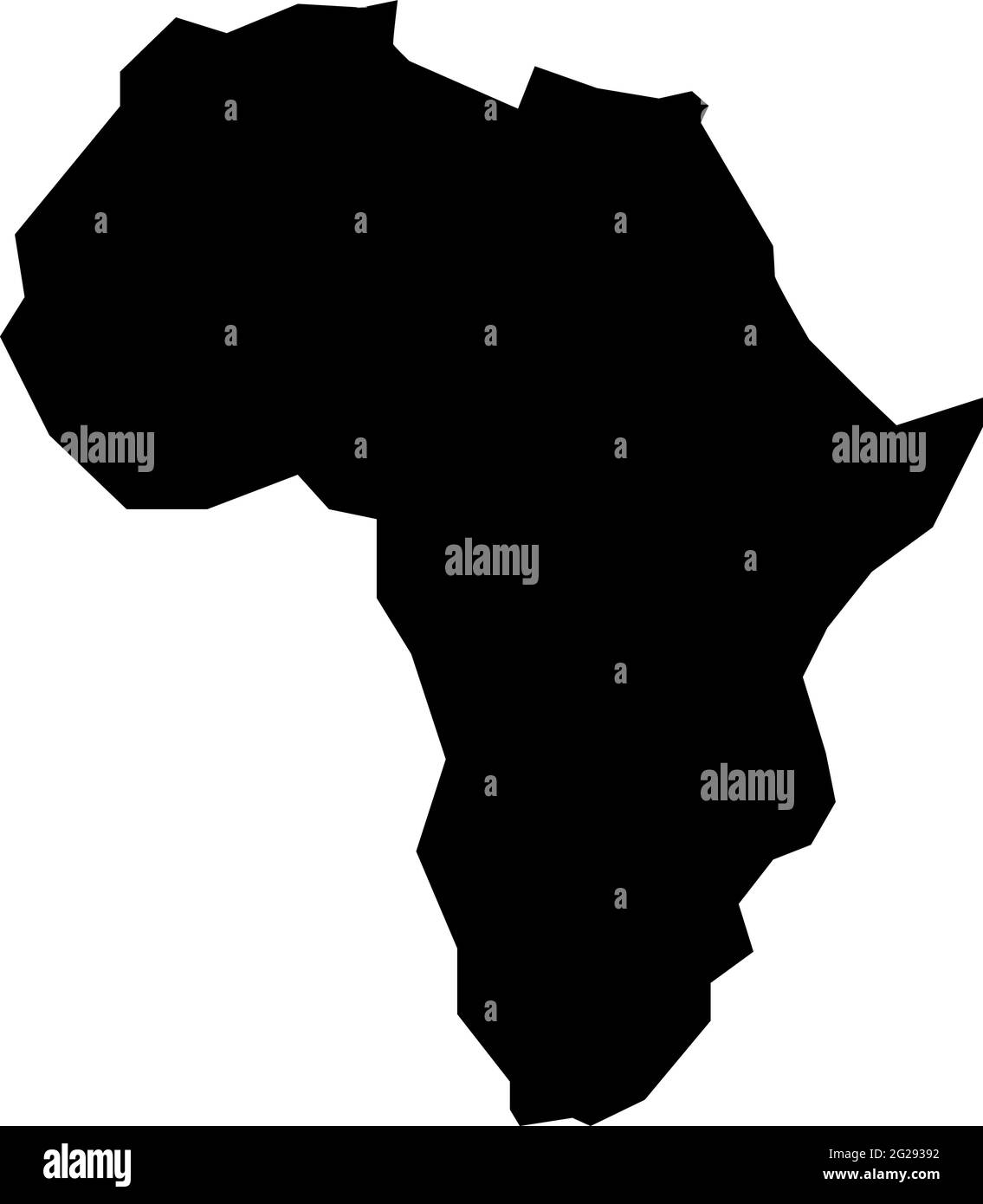Sagoma ruvida del continente africano isolato su illustrazione vettoriale bianca Illustrazione Vettoriale