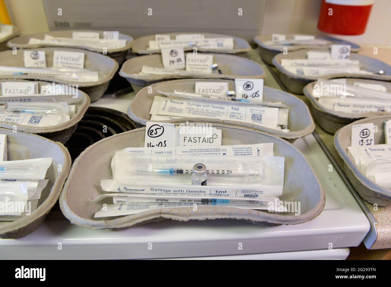 Vaccinazione del coronavirus Rollout Sabato 9 gennaio 2021. Foto Stock