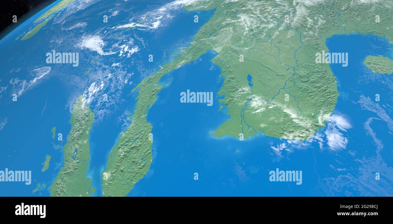 Golfo della Thailandia nel pianeta terra, vista aerea dallo spazio Foto  stock - Alamy