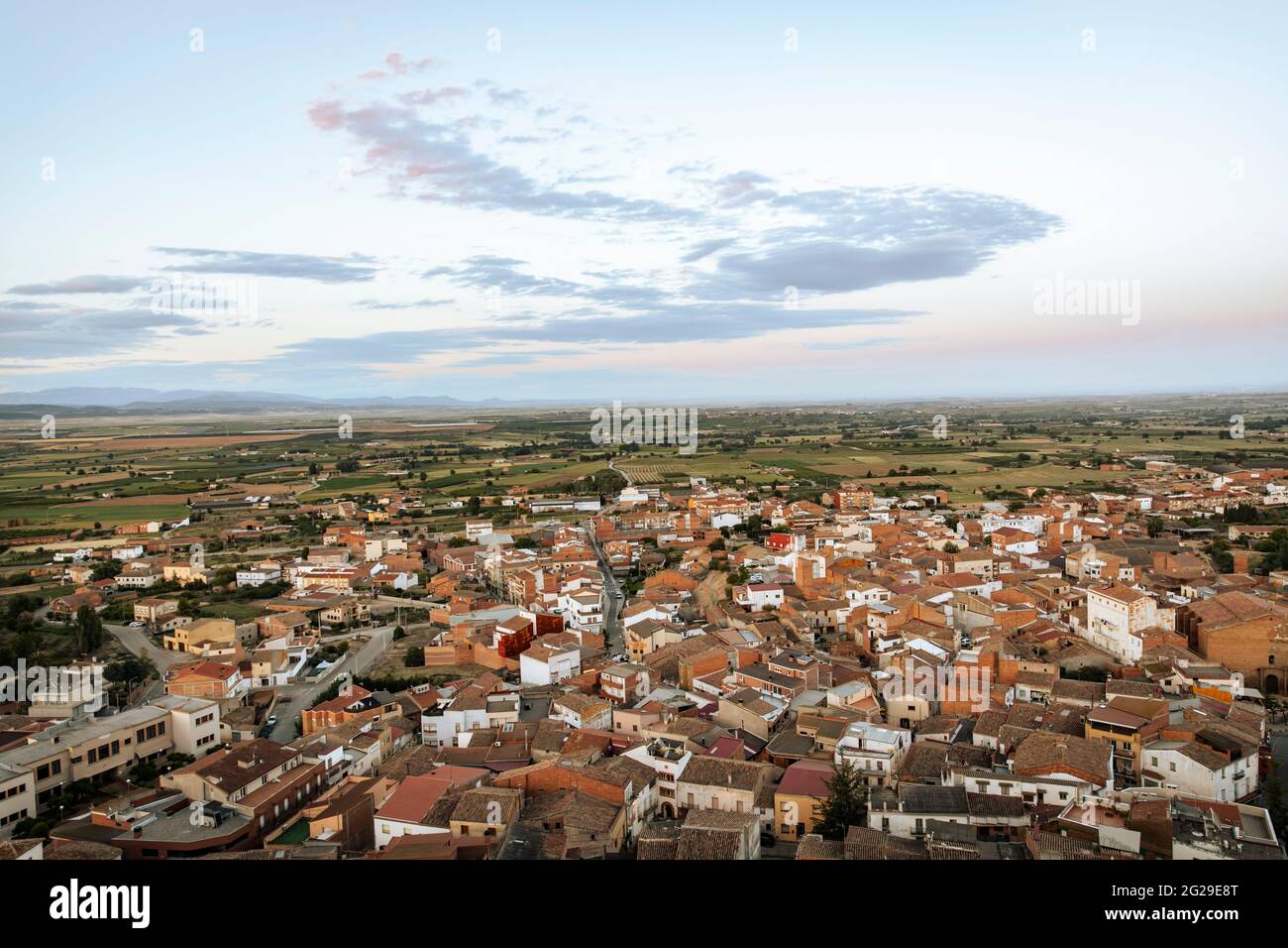 Vista aerea di una città spagnola Foto Stock