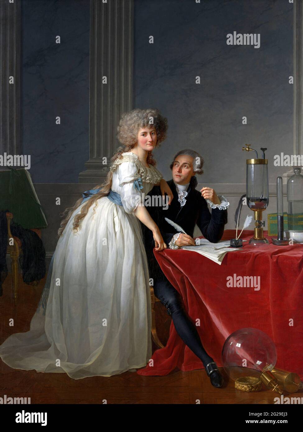 Antoine Laurent Lavoisier (1743-1794) e Marie Anne Lavoisier di Jacques-Louis David (1748-1825), olio su tela, 1788 Foto Stock