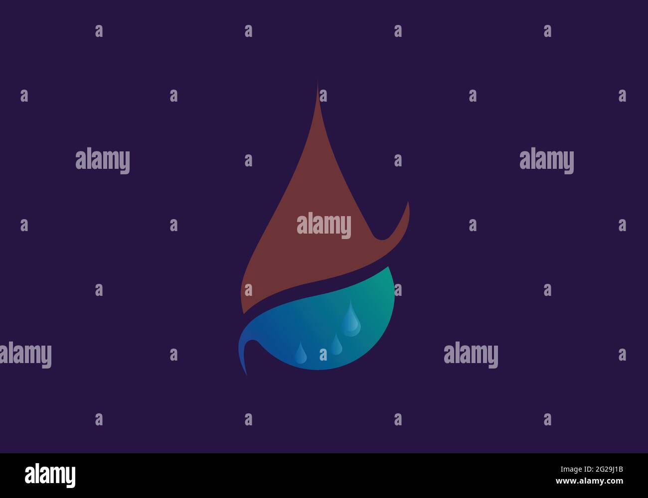 Modello vettoriale per il design del logo Creative Water Drop. Illustrazione Vettoriale