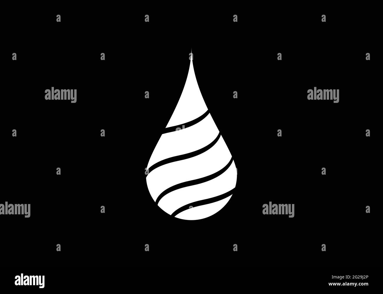 Modello vettoriale per il design del logo Creative Water Drop. Illustrazione Vettoriale