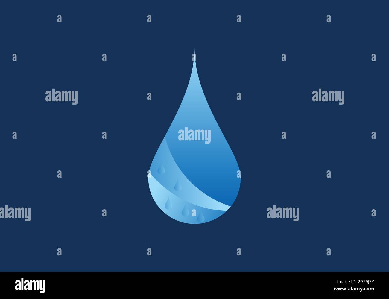 Modello vettoriale per il design del logo Creative Water Drop. Illustrazione Vettoriale